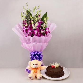 Purple orchids, Chocolat...